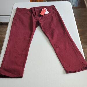 Levi's 511 Deep Maroon Slim Jeans /Brushed Interior 38x32 New!!!